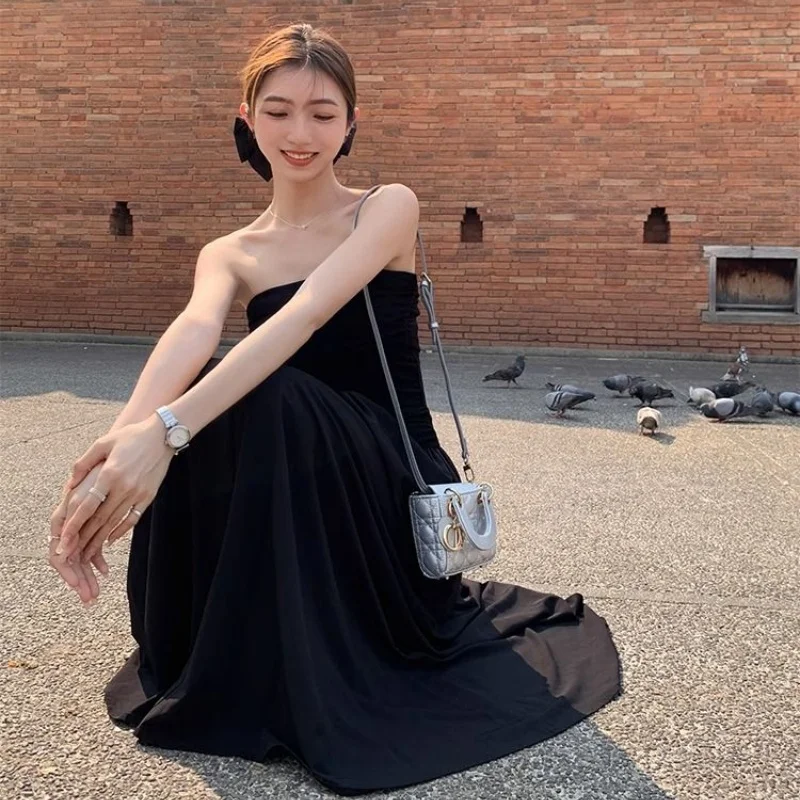 Women Off Shoulder & Bandeau 2 in 1 Dress Lady Chic Design A-Line Concise White Dress Female Playful Elegant  Dress