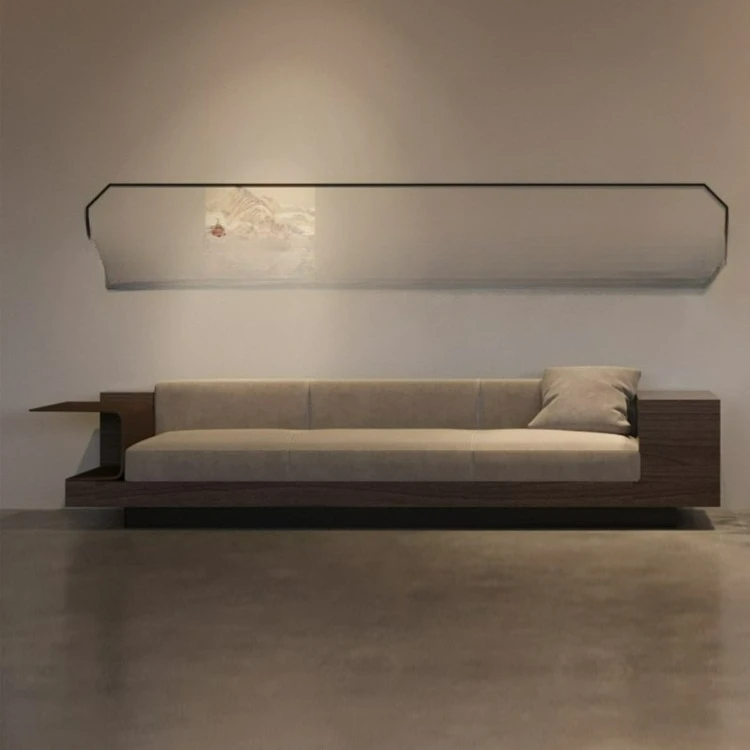 

Customizable Modern Minimalist Black Walnut Sofa B & B Club Living Room