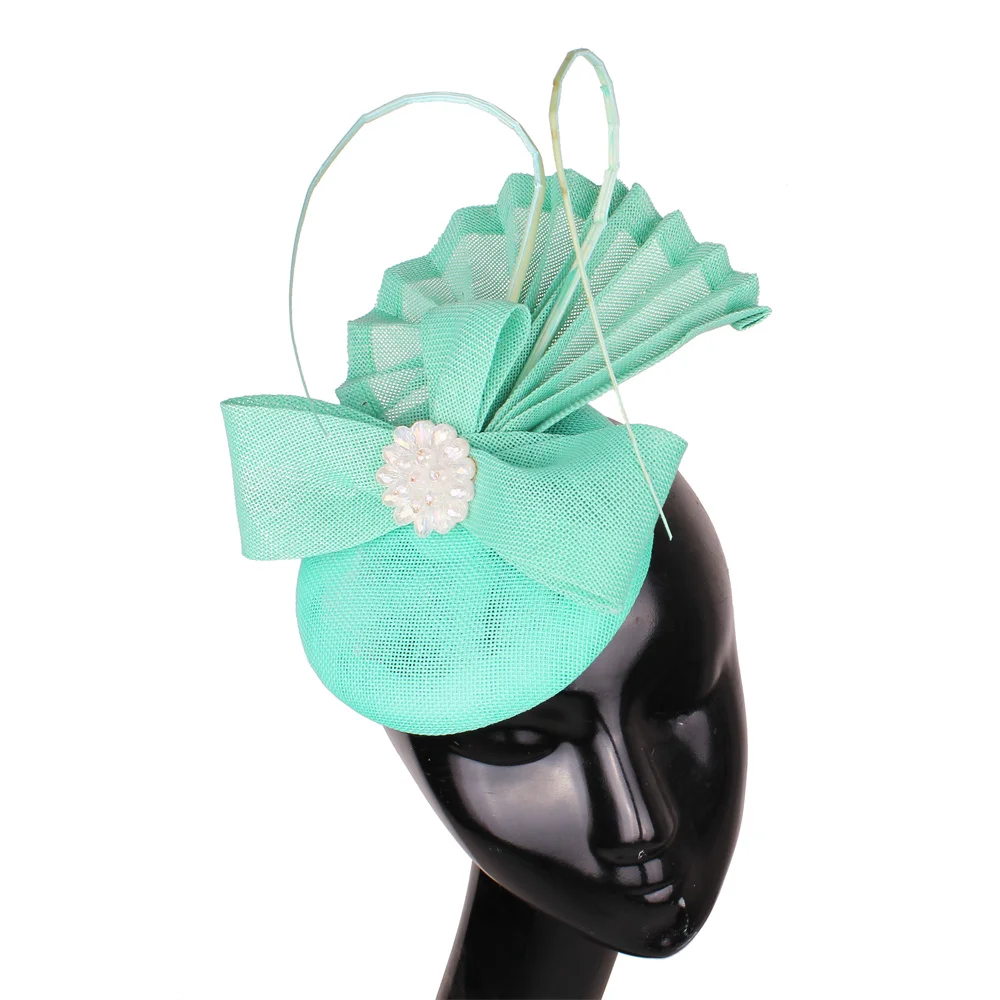 

Women Fascinators Weddings Accessories Church Hats Elegant Ladies Headbands With Feather Headwear Clips Occasion Church Party