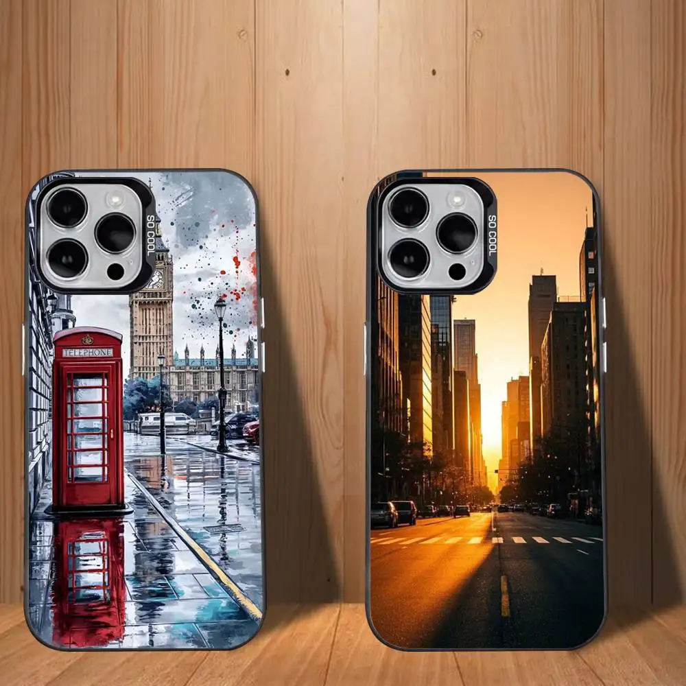 نيويورك C-City I-Image حافظة هاتف آيفون 17,16,15,14,13,12,11,Mini,Pro,SE,MAX غطاء أبيض غير لامع مقاوم للصدمات
