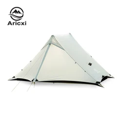 Aricxi tent 2 Person Outdoor Ultralight Camping Tent 3 Season Professional 15D Silnylon Rodless Tent gray black