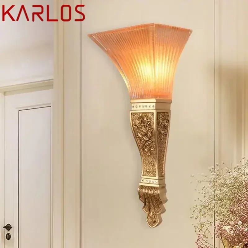 KARLOS Modern Interior Wall Lamp LED Creative Glass Roman Column Sconce Lights for Home Living Room Bedroom Decor