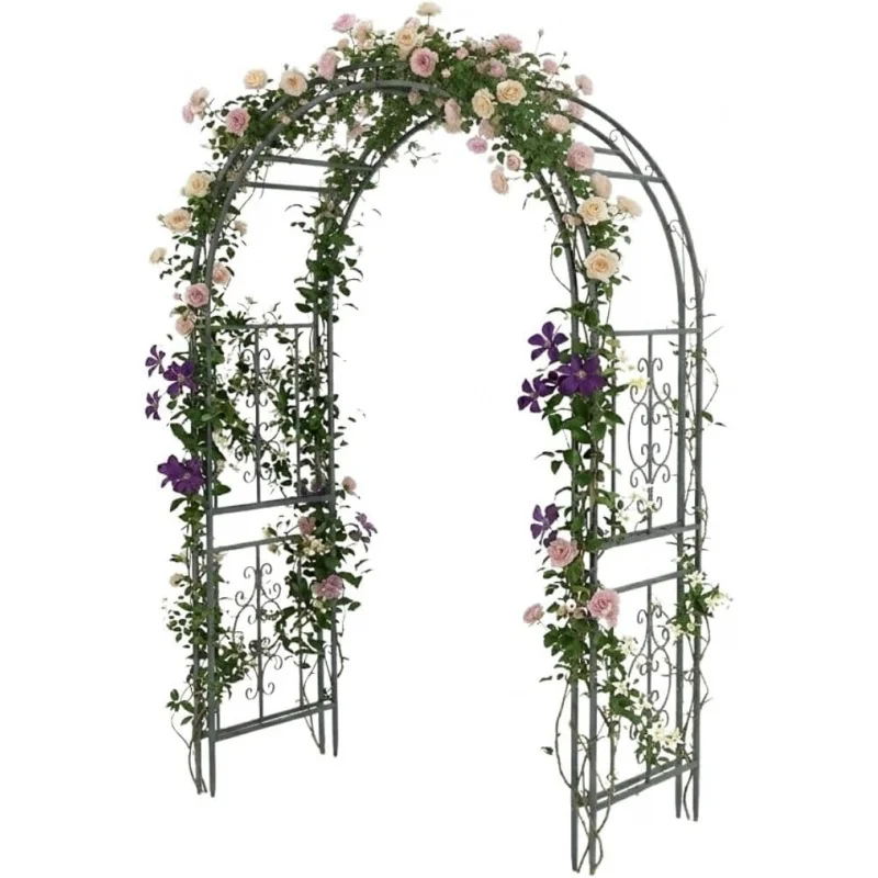 

Arch Metal Outdoor Garden Feet Tall Steel Iron Trellis Lattice Climbing Plants &Heavy Vines Wedding Outdoor Patio Décor