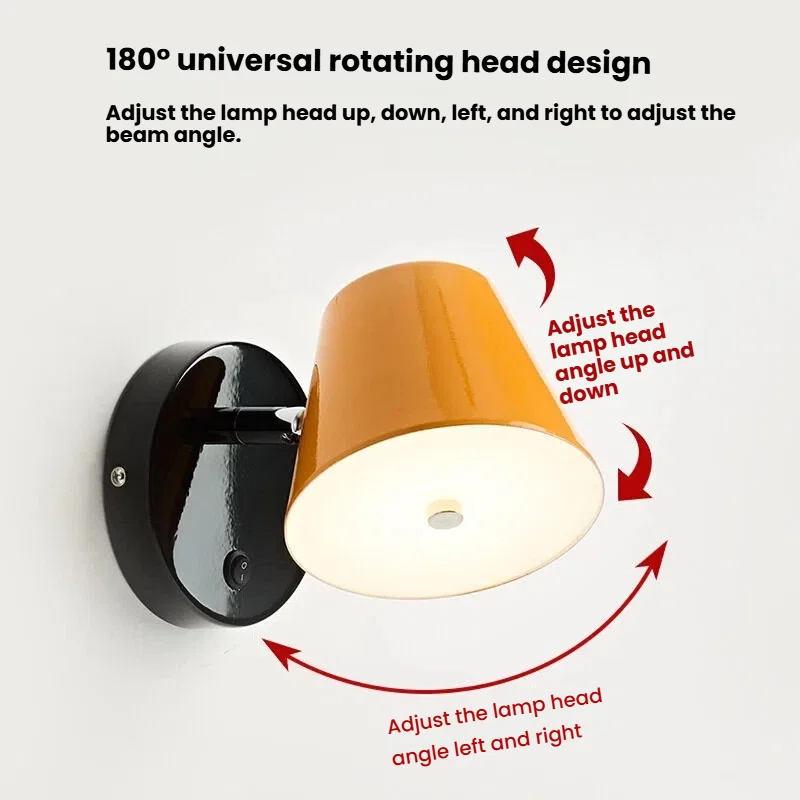 الشمال الحديد للتدوير الملونة معكرون السرير جدار ديكور Led الشمعدانات ديكور المنزل تركيب المصابيح الجدار مصباح أضواء الجدار #1