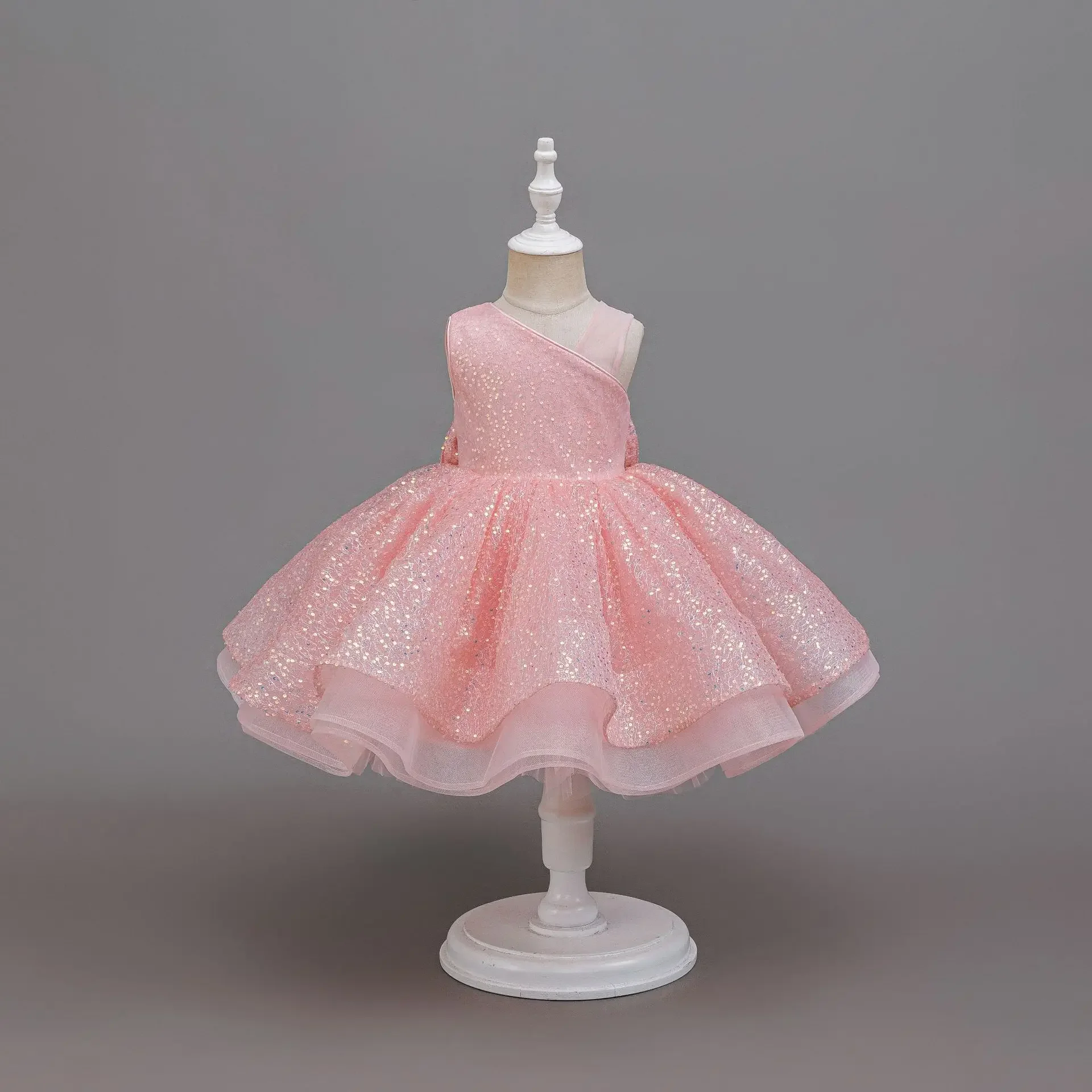 New Sequined Children Girl Carnival Birthday Party Dresses Kids Performance Princess Costume Ball Gown 4-7 Years