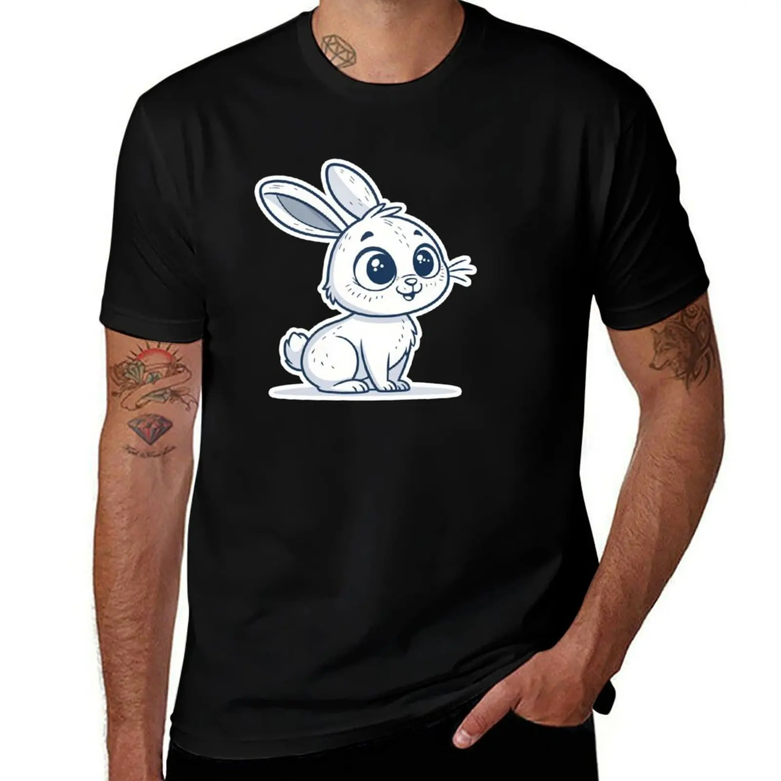 

Charming Bunny Bold Outline T-Shirt rapper graphic tees blue lock custom shirt summer shirt heavy weight t shirts for men