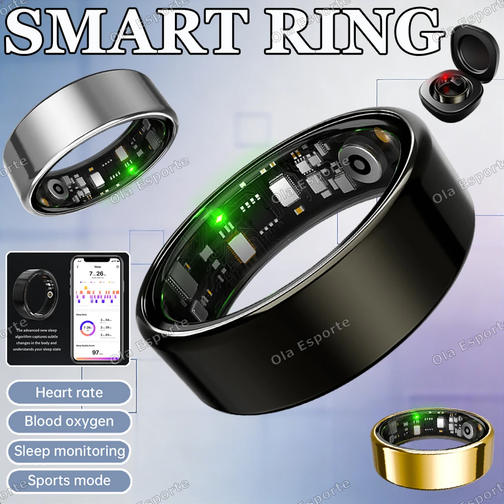 

Новинка 2026: Умное кольцо для Android и iOS (для мужчин и женщин) с отслеживанием пульса, активности, давления, сна, водонепроницаемое, для спорта