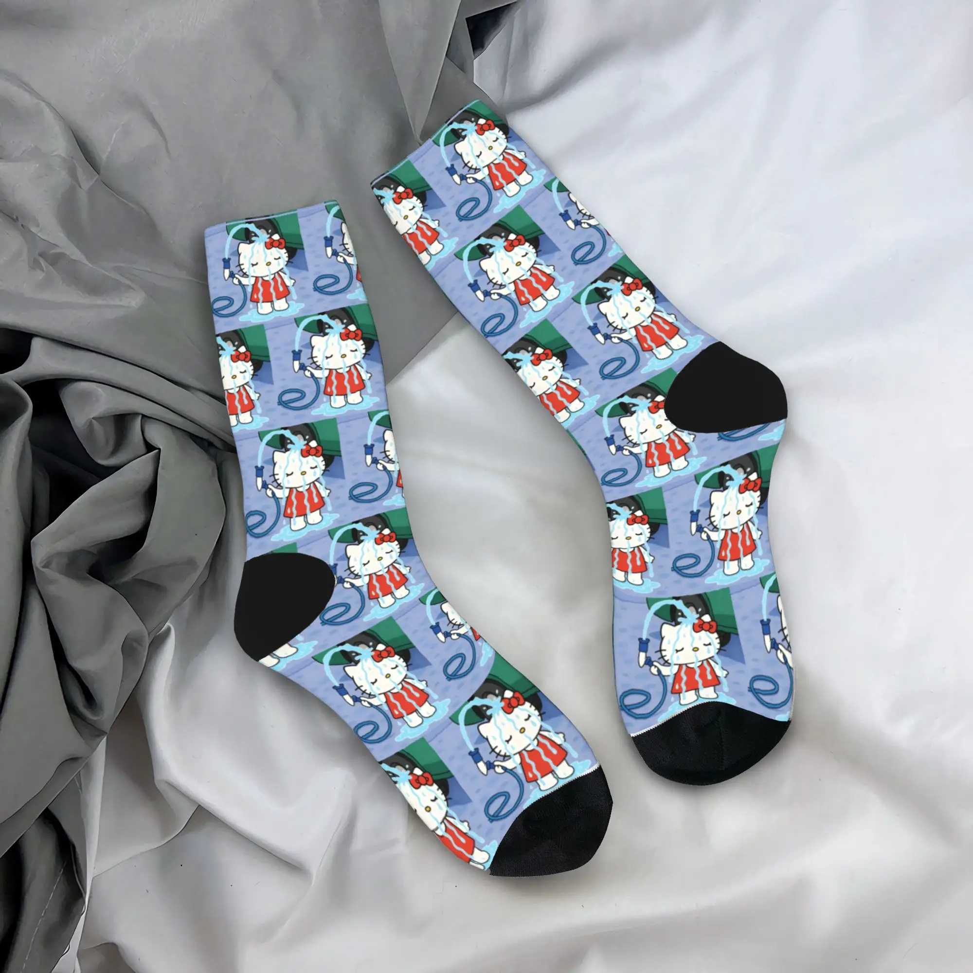 

Носки Hello Kitty, осенние носки, кавайные мужские носки высокого качества, графические носки для бега, спортивные носки с защитой от пота