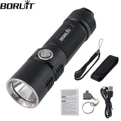 BORUiT Ultra Bright BC10 Flashlight XHP70.2 LED USB Rechargeable 26650 Power Bank Torch Max 3600LM Waterproof Camping Lantern