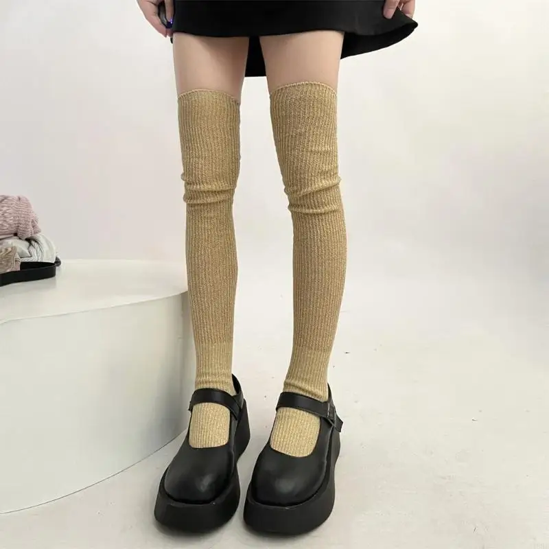 

195E 1 Pair Women Over Knee Stockings Princess Dress Socks Ruffle Thigh High Socks Long Tube Frilly Socks Ballet Socks