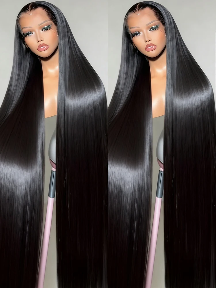 40 46 بوصة شفافة 13x4 13x6 HD العظام مستقيم الدانتيل الباروكات الأمامية 300% الكثافة 360 كامل الدانتيل الجبهة خصلات الشعر المستعار الإنسان للنساء