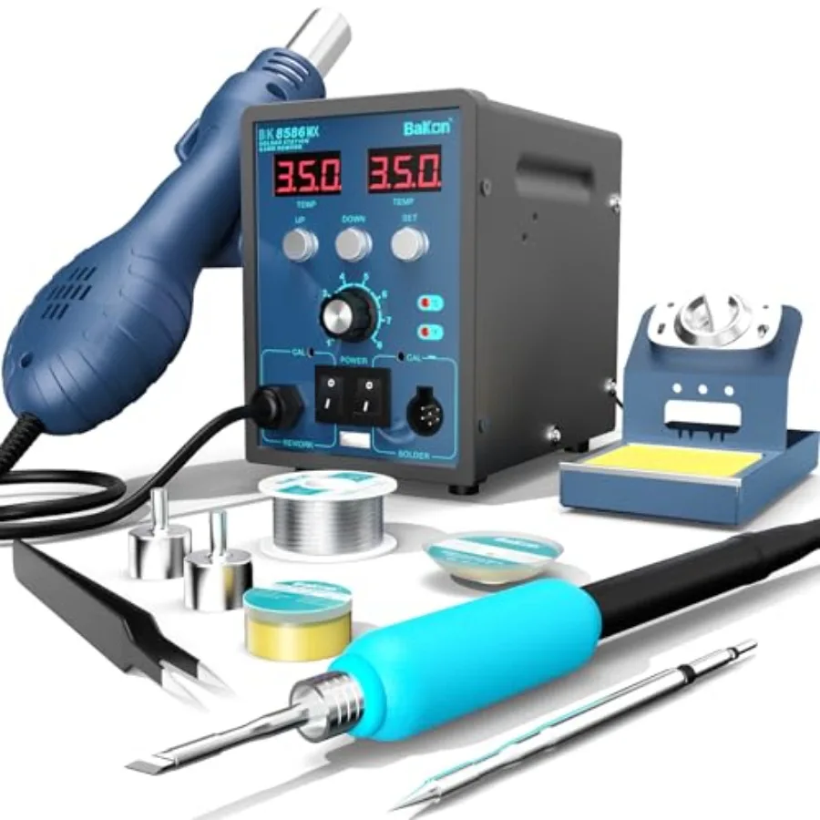 

BK8586MX 2-in-1 Hot Air Rework Station and Soldering Station, Portable High Power SMD Rework Station, Fast heat up, Precise tem
