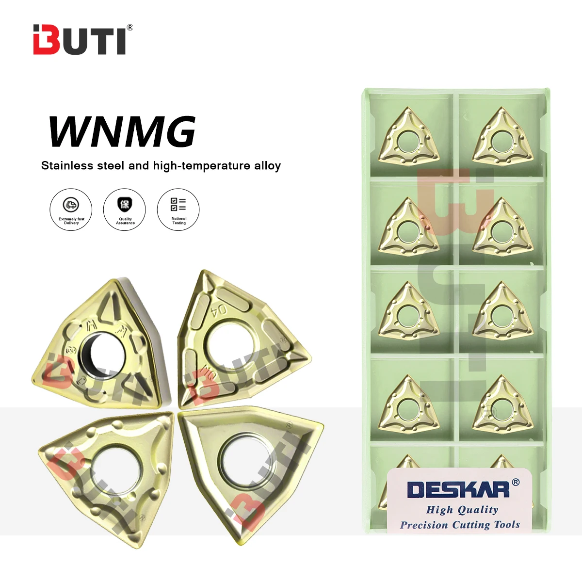 

Turning Insert WNMG080404/080408-MQ MA MS LM LF6018J DESKAR 100% Original WNMG Series Peach Shaped Stainless Steel Turning Blade