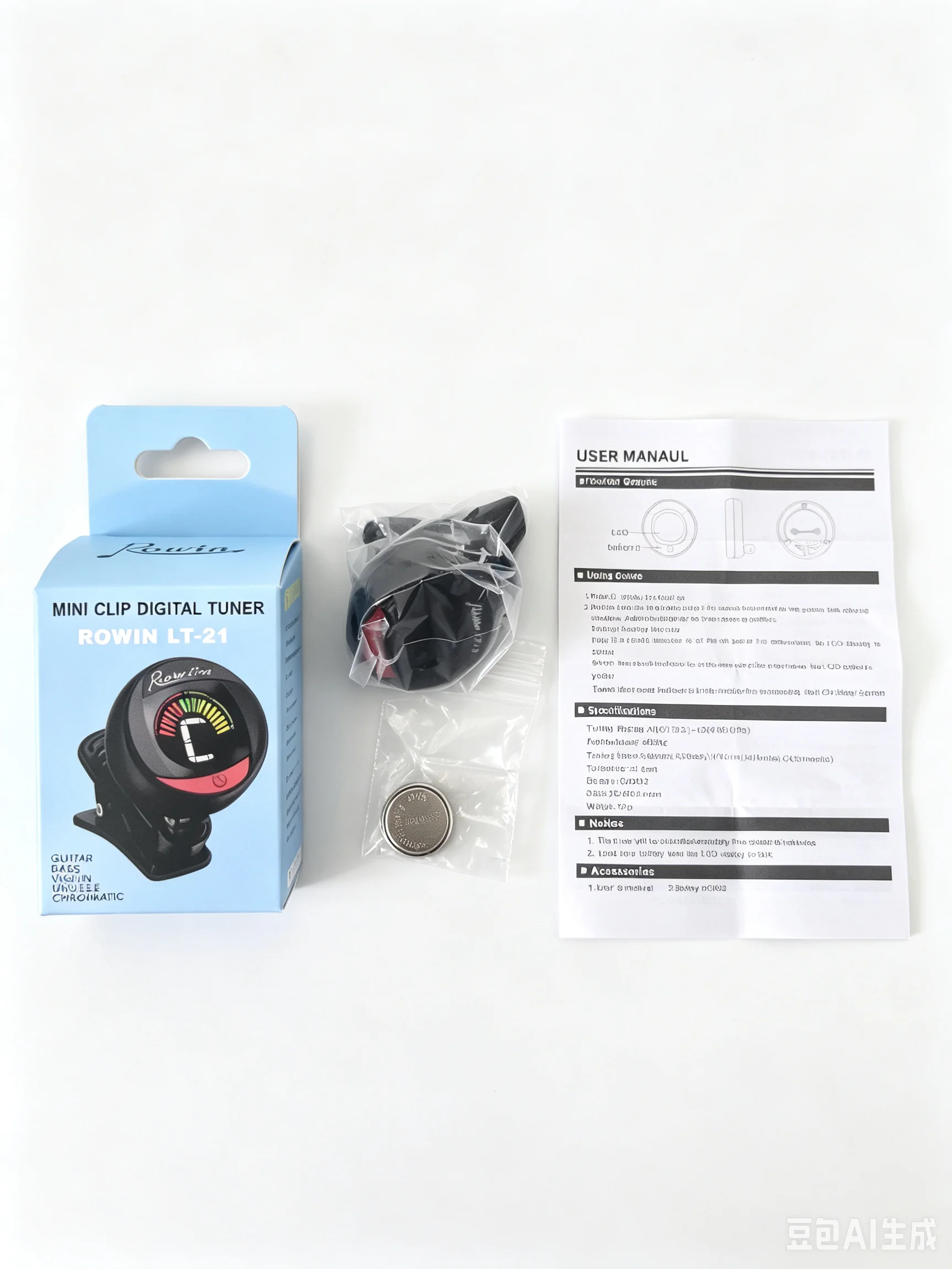 ROWIN LT-21 CLIP ON TUNER Coin Cell Battery 2 Kinds High Quality With Best Costs Flexible And Stable