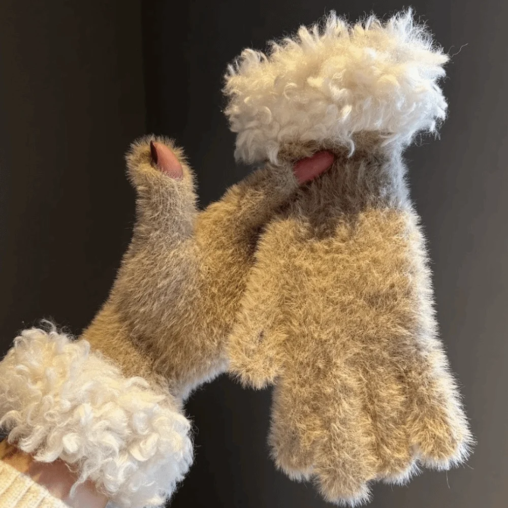 جديد سميكة قفازات محبوكة الدفء بلون الباردة واقية قفازات شاشة تعمل باللمس يندبروف الدافئة الترفيه قفازات النساء #1