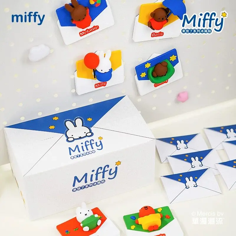 

Miffy Letters Series Miffy Boris Themed Refrigerator Magnet Mystery Blind Box Gifts Toy Model Anime Figures Collect Ornaments