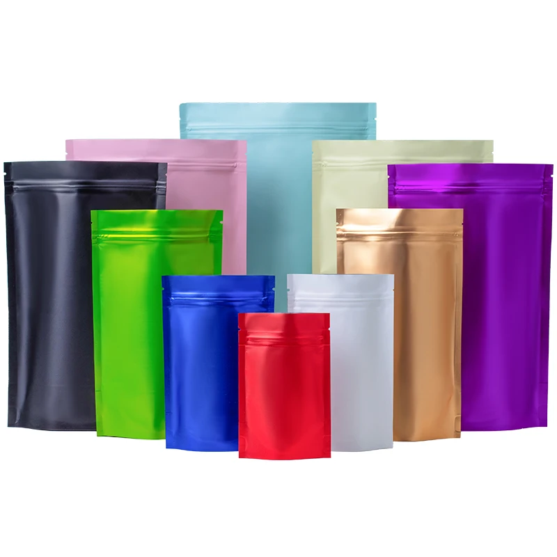 50Pcs/Lot Custom Printed With LOGO Resealable Mylar Bags Stand Up Ziplock Packaging Pouch