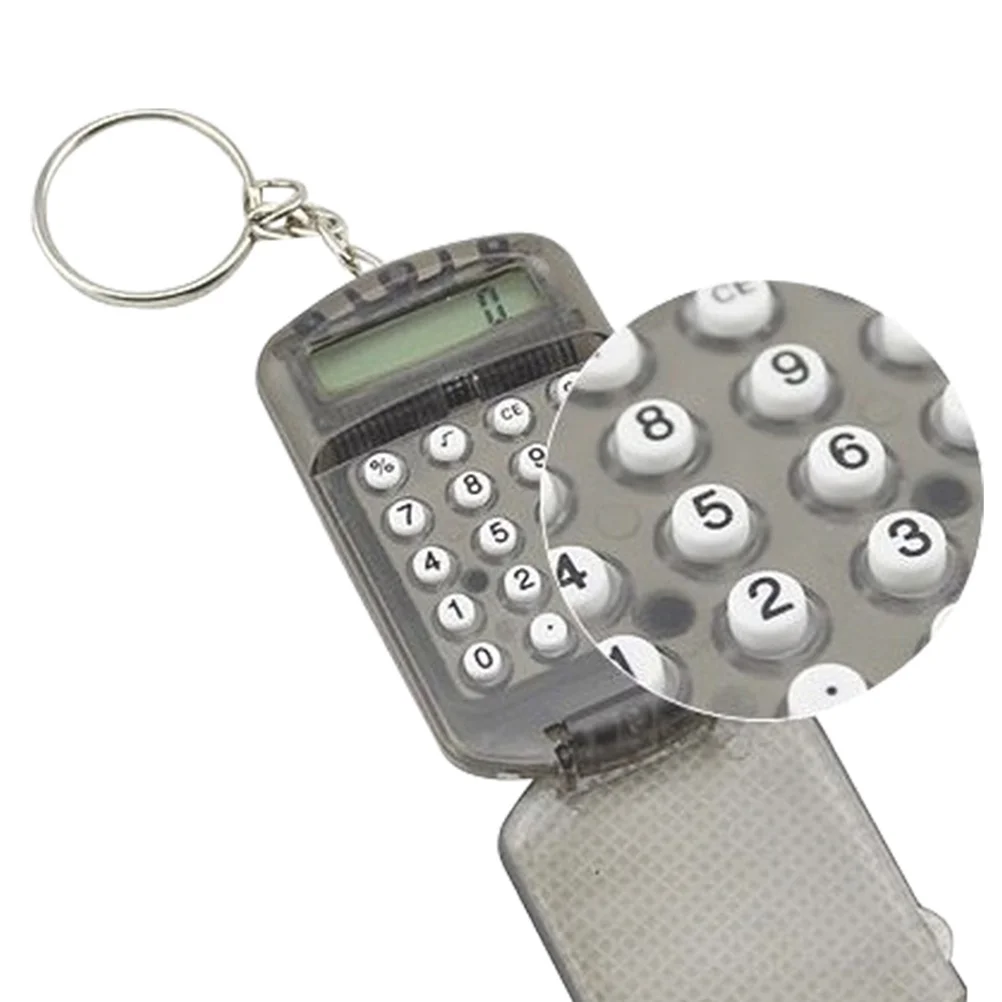 

3pcs Mini Key Ring Shaped Calculator Electronic Calculator Portable Calculator for Kids Students Test(Random Color)