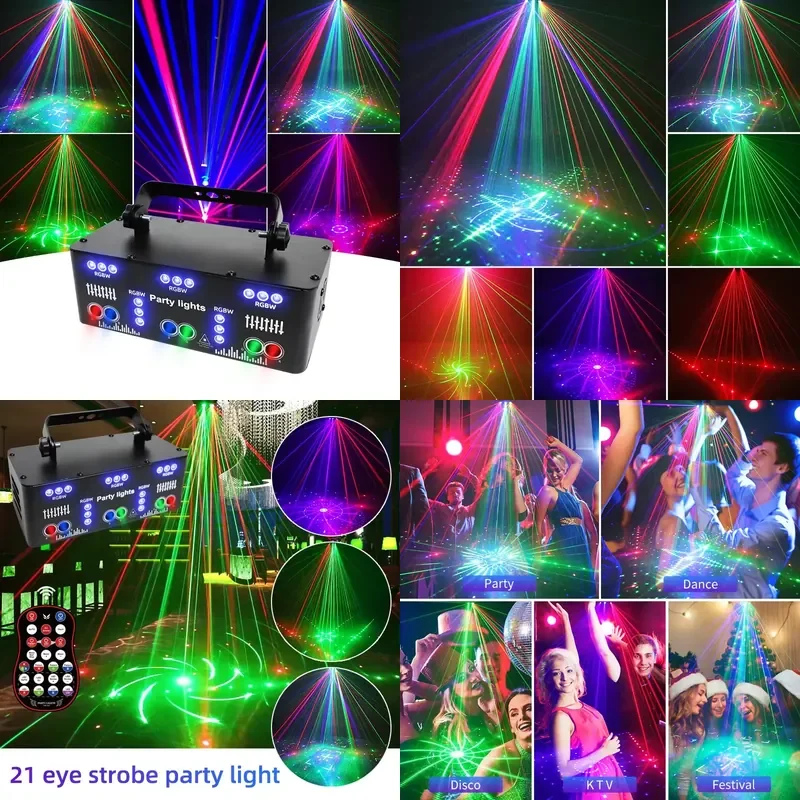 Factory 21 Lens Led Stage Lamp DJ Projector Strobe Effect Stage Lazer Lights Party Light For Night Club Bar Lighting