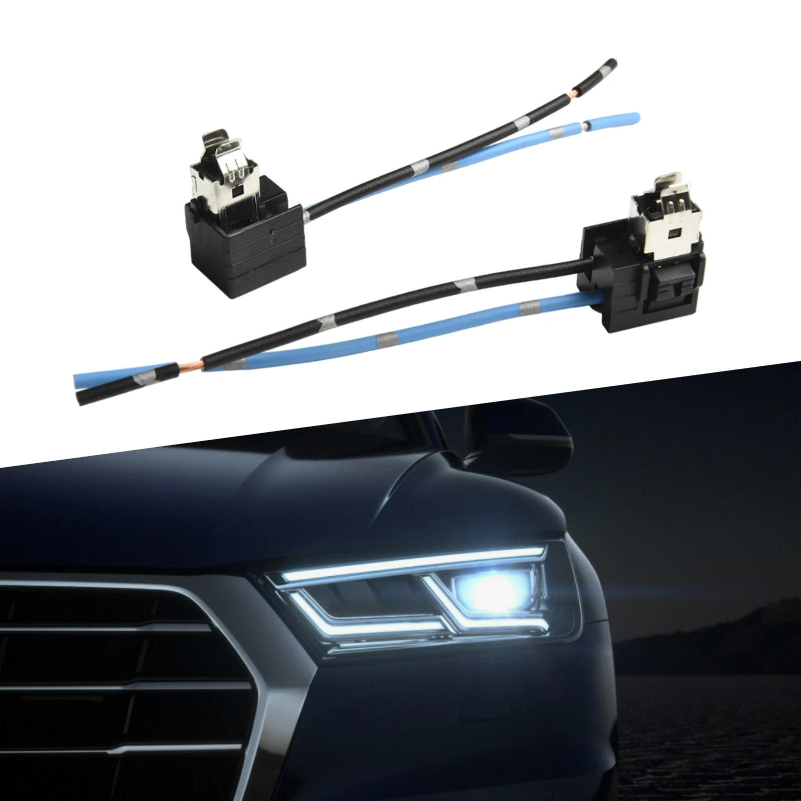 

H1 Headlight Harness Car Headlight Connector Vehicle Lighting Car Headlight Upgrade Versatile Compatibility Heat Resistant