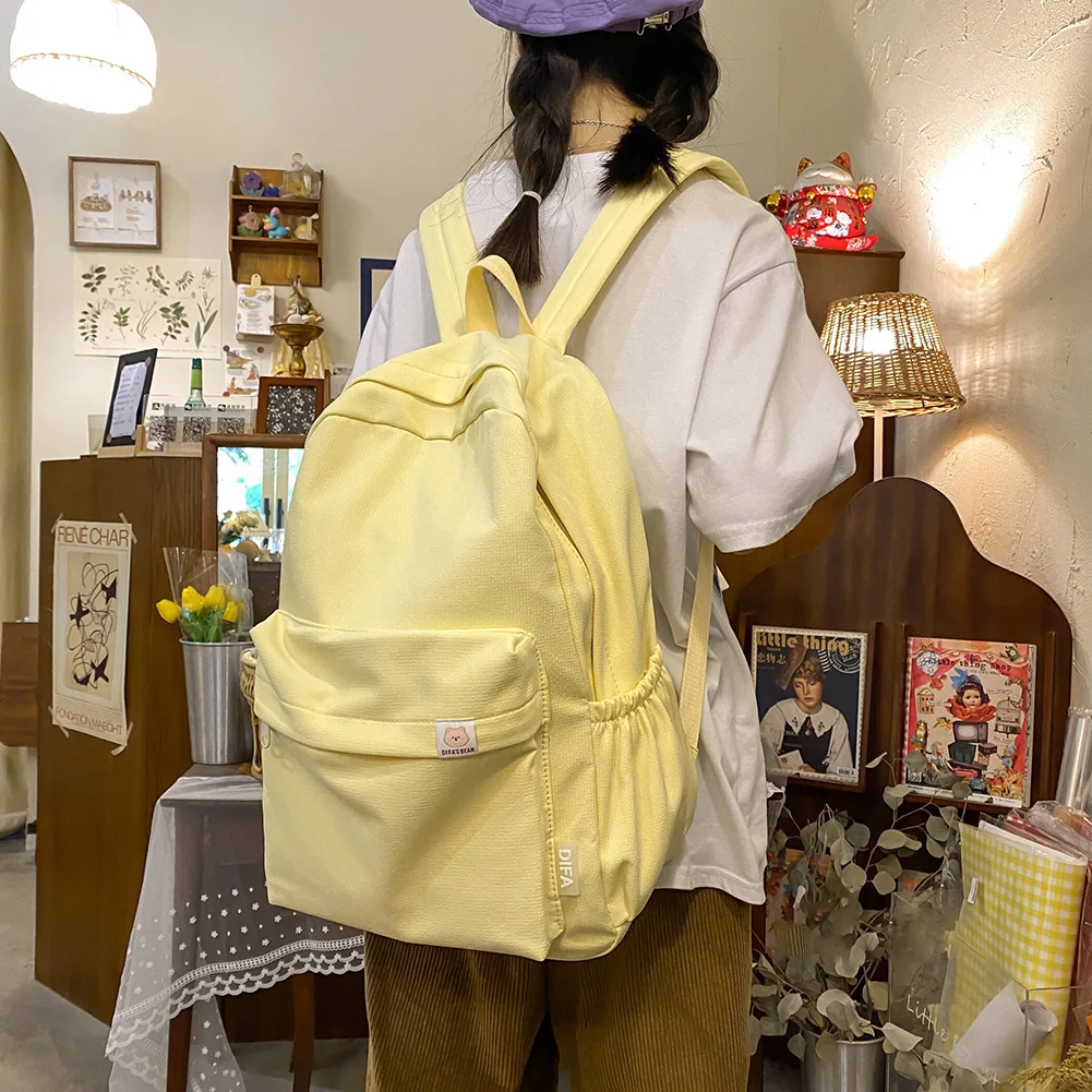 

Women Kawaii Bookbag Cool Waterproof Nylon Laptop Backpack Men Casual Student Schoolbags Zipper Travel Bag for College Girl Teen