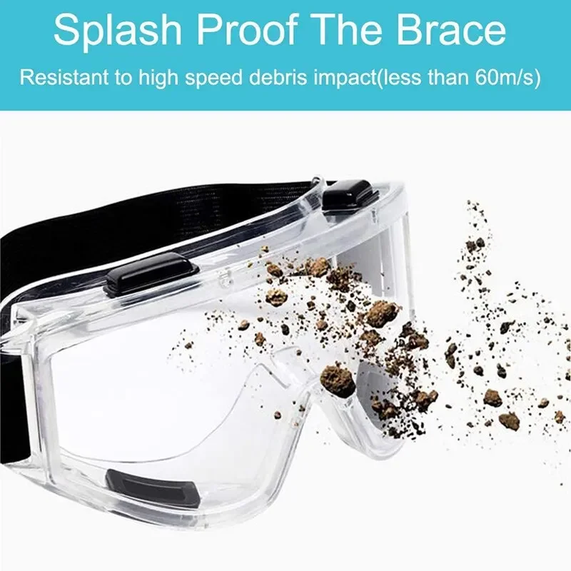Safety Goggles Anti Splash Dust Proof Clear Lens Eye Protection for Industrial Lab Work Research Safety Glasses
