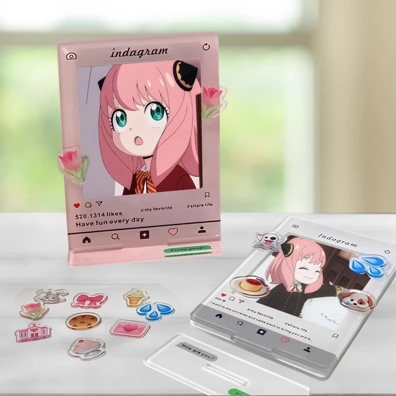 

Aniafoje Merchandise Spy X House Instagram Polaroid Photos Acrylic Photo Frame Small Card Decorative Item Standing Sign For Gift