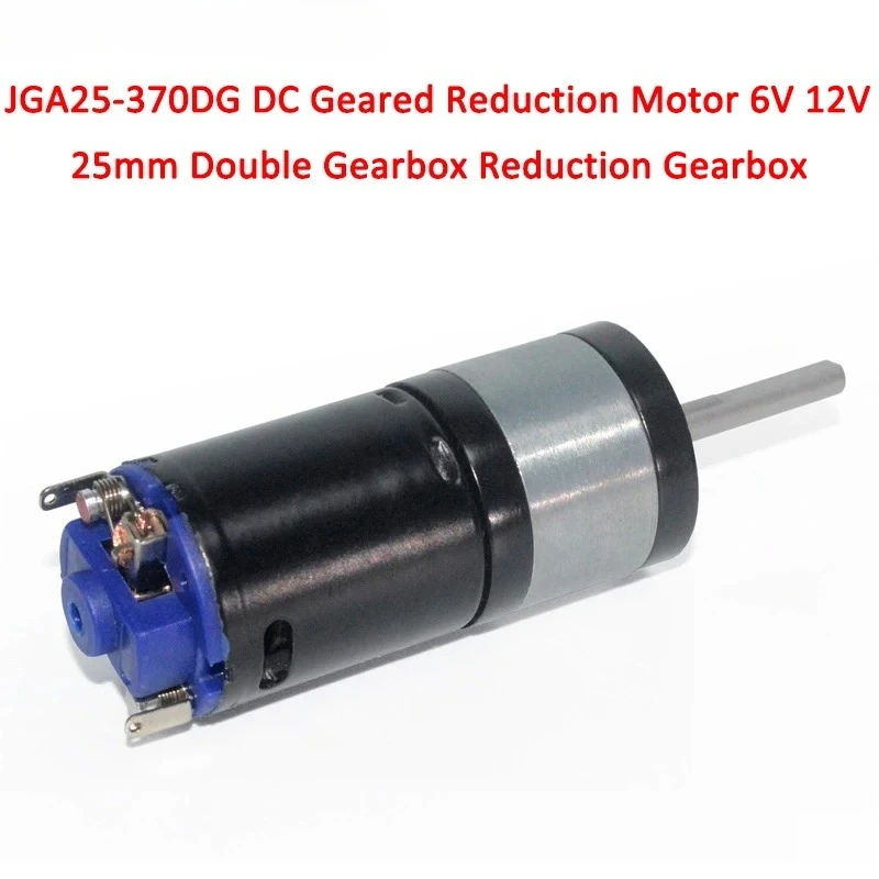 JGA25-370DG High magnetic higher torque 370 planetary gear reductor motor 6V 12V DC Motor with 25mm double-gear team recucer
