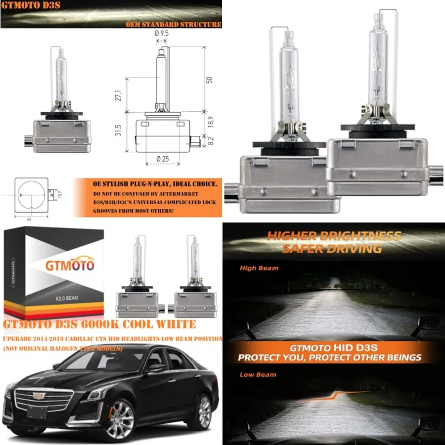 

D3S HID Bulbs for ACDelco GM 13587843 Headlamp, 66340 42403 for Chevy Cadillac Buick GMC D3SC1 35W Bi Xenon Headlights Replacem