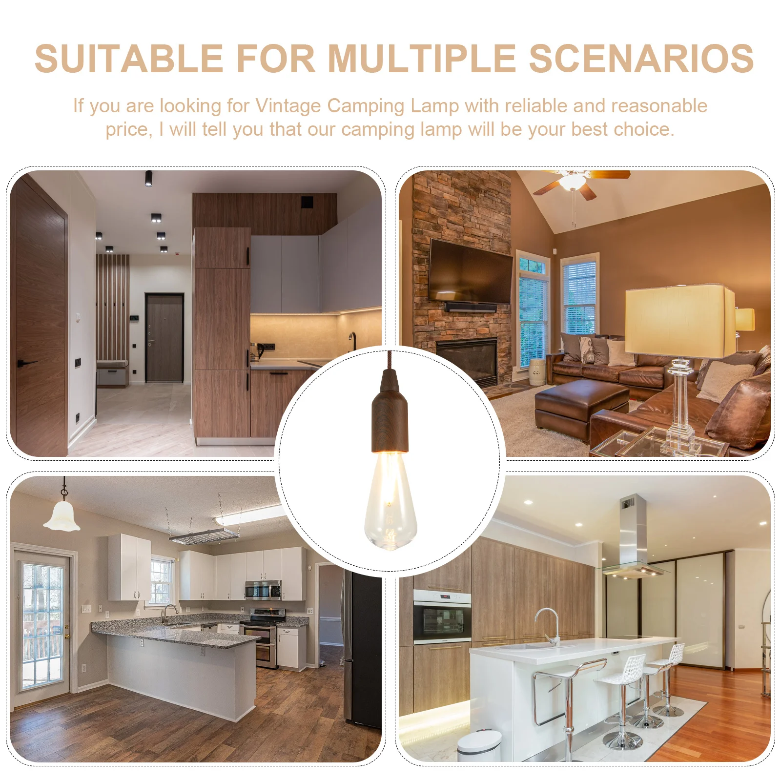 

Lightweight Camping Light with Pull String Mechanism and Portable Build for Hiking Trips Tent Use Hanging Bulb Light Christmas