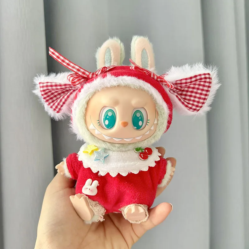 Mini ropa bonita para muñecas de peluche, accesorios para trajes para Corea Kpop Exo 17cm, muñecas Idol Labubu II, ropa de fiesta para sentarse, regalo DIY