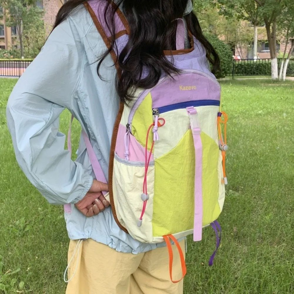 Nylon Travel Backpack Multifunctional Large Capacity Travel Daypack Fixed Webbing Scratch Prevention Outdoor Rucksack Camping