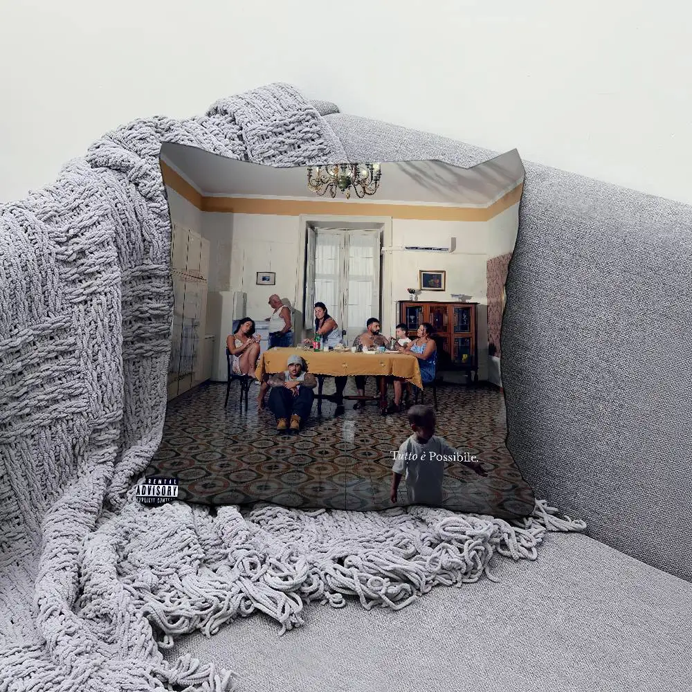 

Rapper G-Geolier TUTTO E POSSIBILE 30x30cm 45x45cm Pillow Case Decor Protective Covers Comfortable soft for Sofa Living Room Hom