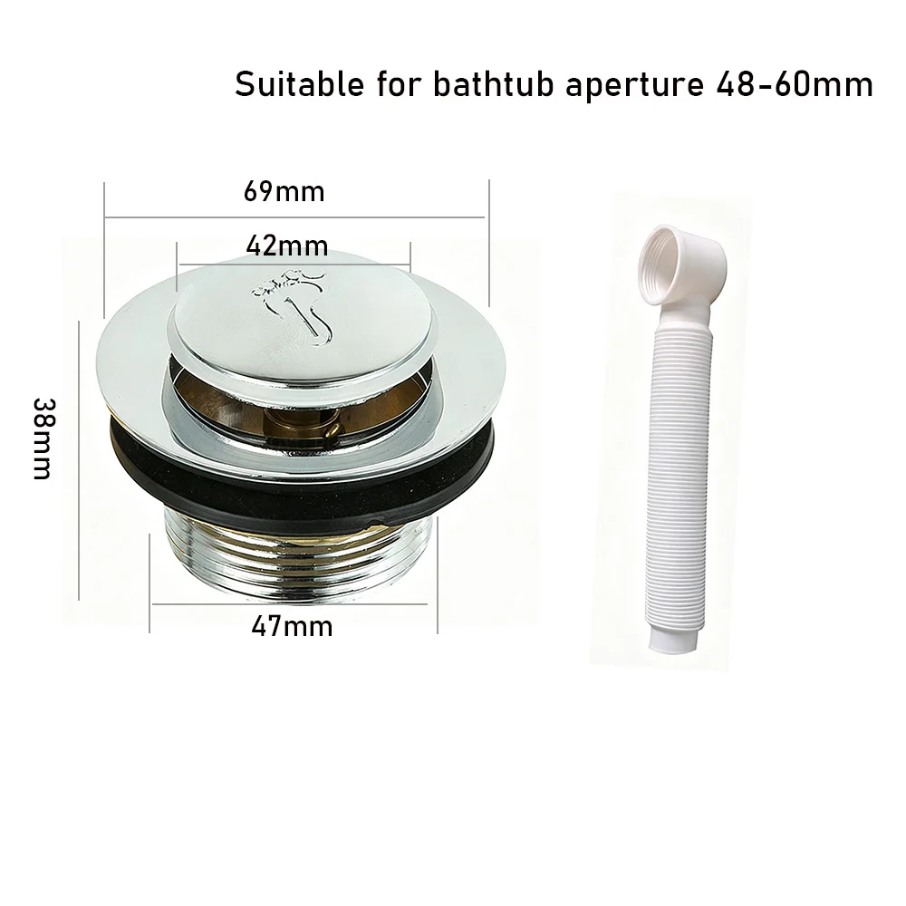 Spring up Bathtub Drain Filter Strainer Waste Finished Drainer for Bathroom Shower Basin Sink - Bathroom Plumbing Accessory