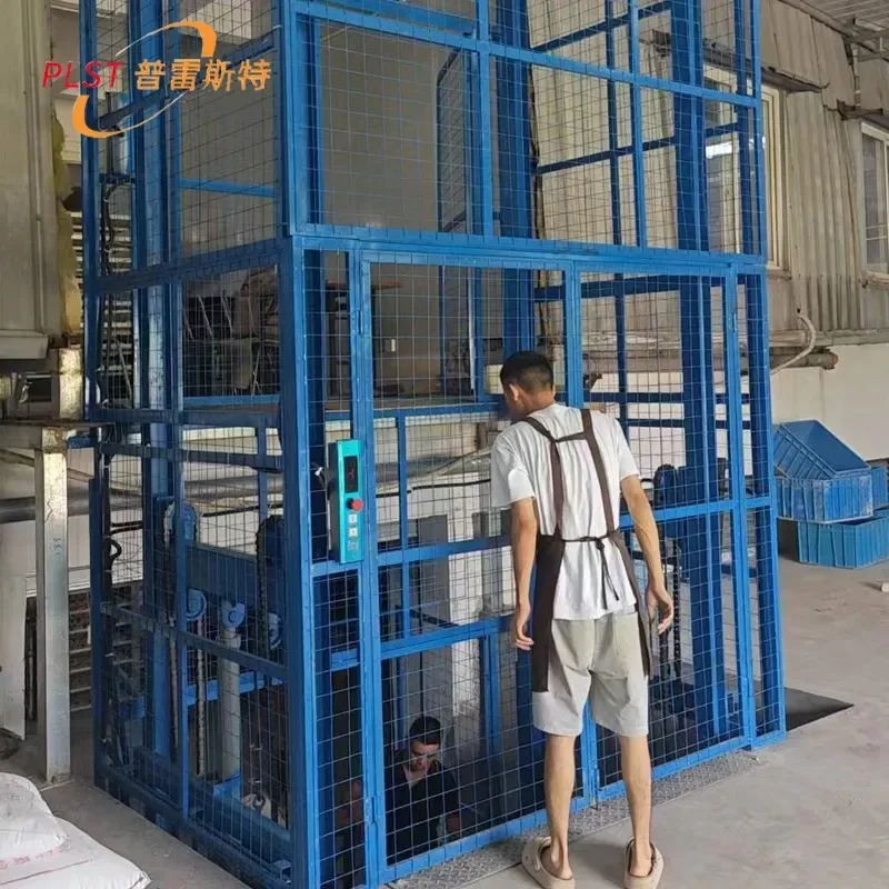 Small Guide Rail Type Hydraulic Freight Elevator Lift Pickup Machine Warehouse Simple Industrial Factory Two-story Lifting