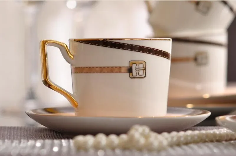 European British ceramic bone china tea set coffee set aristocracy cup with saucer