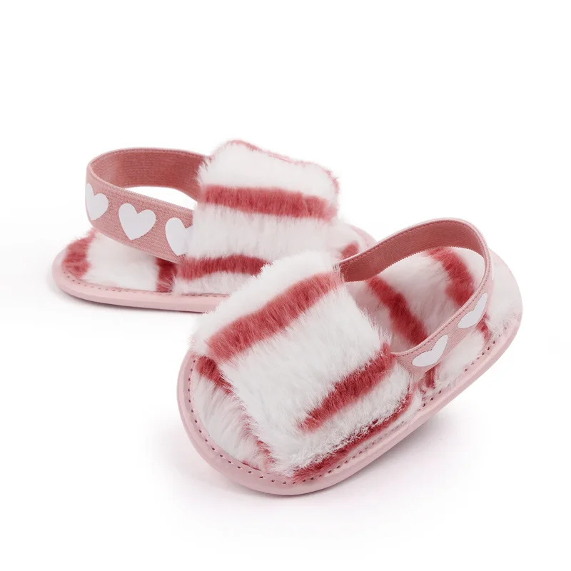 0-1 year old elastic baby sandals Fashion tie dye baby shoes Fur sandals toddler shoes