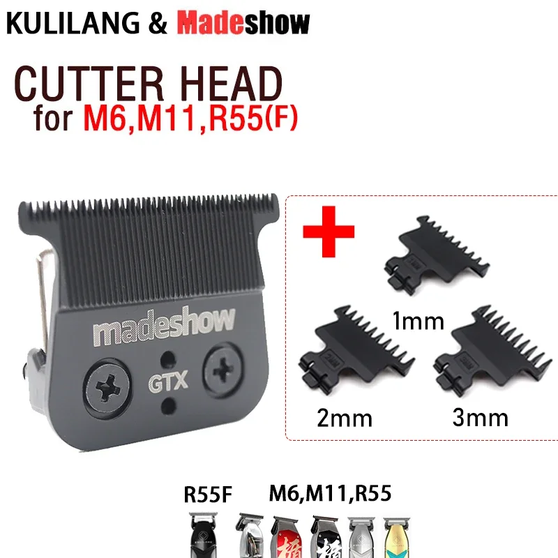 

Original Replaceable Cutter Head for Kulilang R55(F) Madeshow M6 M11 Professional Hair Clipper 0mm Blade Hair Cutting Machine