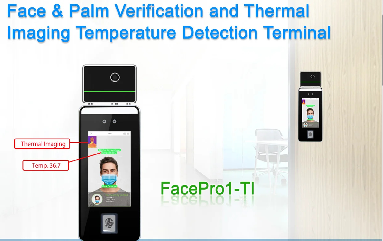 (FacePro1-TI) Anwesenheit der Zugriffs kontrolle für Gesicht und Handfläche mit Wärmebild-Temperaturer kennung