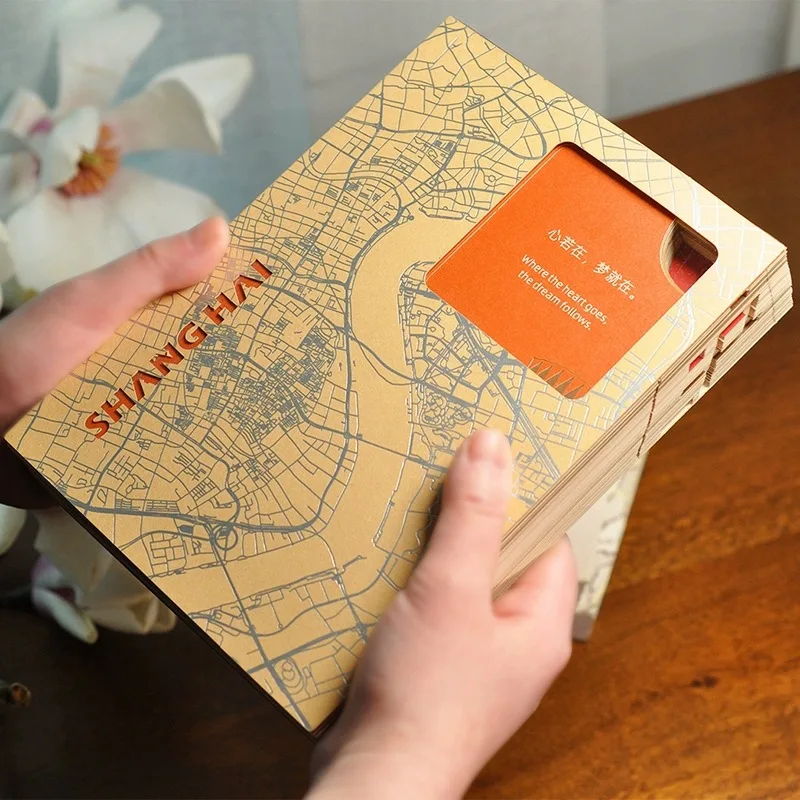 

Customized. Contribution Customized Paper Carving Book Tearable Shanghai City Scenic Spot Building Seal Punch-in Cultural Creati