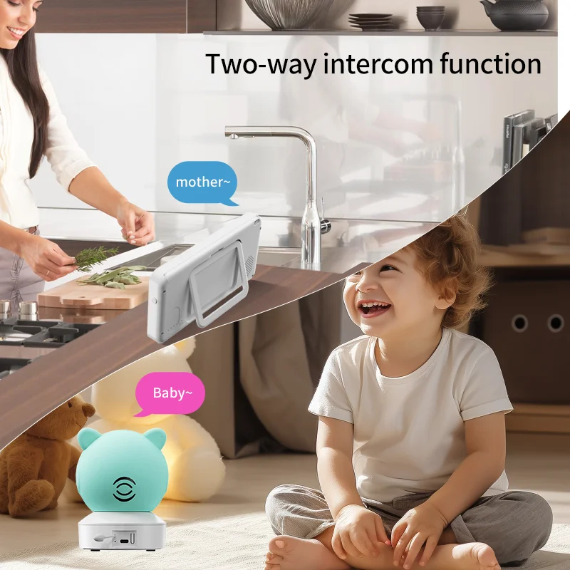 5 "Tuya Smart WiFi Video Sorveglianza Remota Citofono Rilevazione Suono APP Controllo Visualizzazione Audio Video Baby Monitor Telecamera 1080P