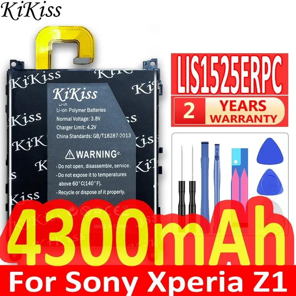 KiKiss Battery Mobile Phone For Sony Xperia Z1 I1 L39h Honami SO-01F C6902 C6903 C6906 C6943 LIS1525ERPC AGPB011-A001 4300mAh