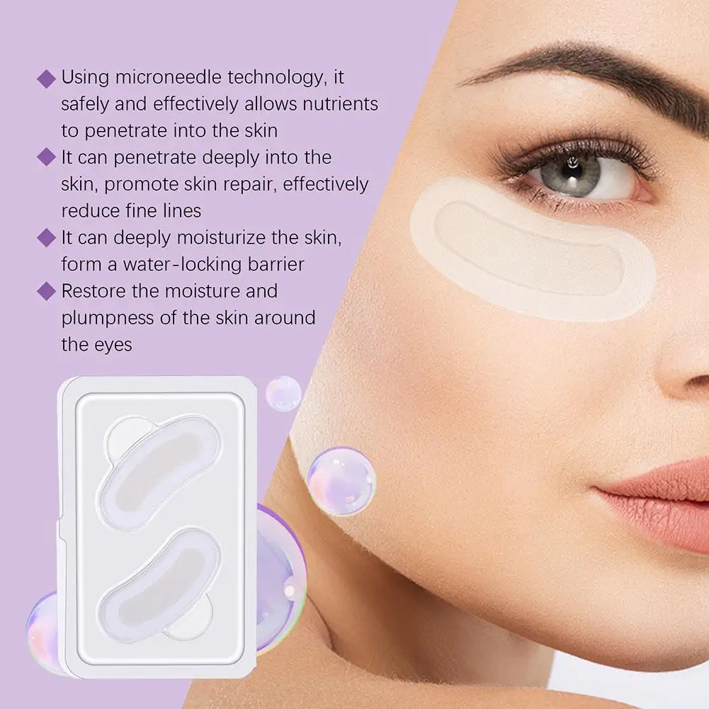 Collagen Microneedle Eye Patch Hyaluronic Acid Soluble Microneedle Eye Mask For Dark Eye Circle Moisturizing Under Eye Skin Care