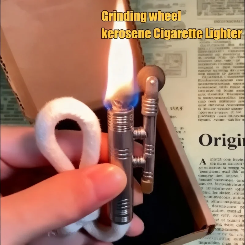 

New Cigar Lighter Metal Windproof Coal-oil Igniter Outdoor Camping Retro Vintage Tinder Cigarette Lighters & Smoking Accessories