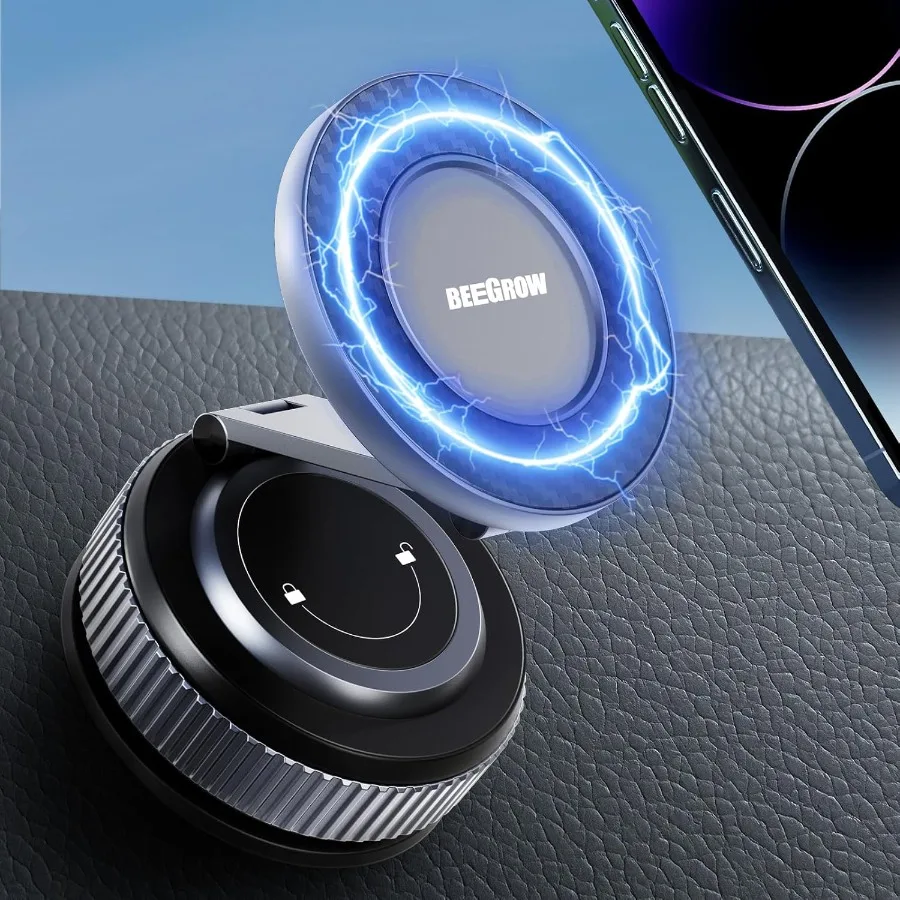 

Car Phone Holder for Magsafe with 96LBS Ultra Vacuum Suction and 2800gf Ultra Magnetic Strength 360 Adjustable Car Mount for iP