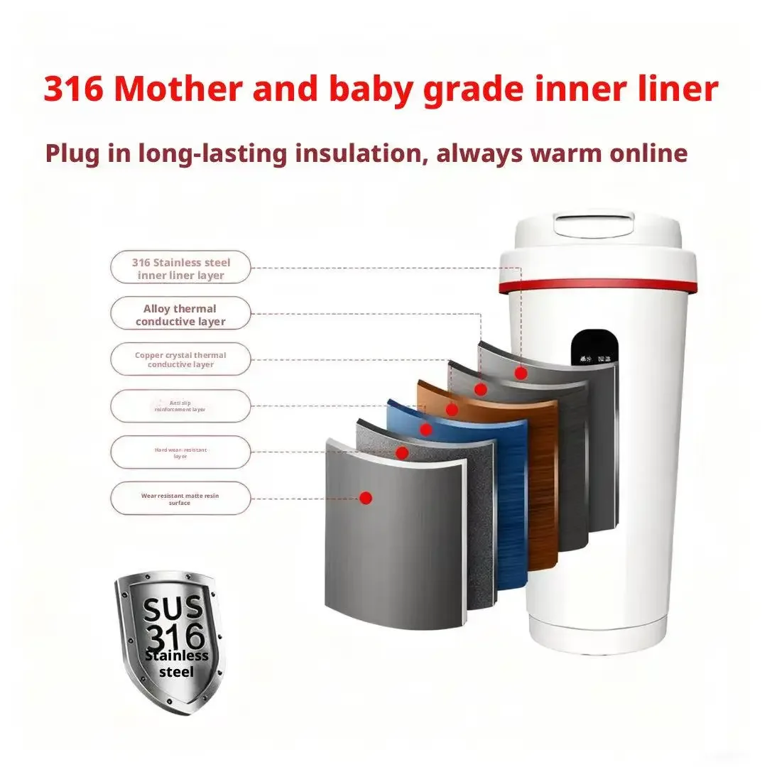 12V/24V Vehicle-Mounted Electric Kettle 500ML Large Capacity with 316 Stainless Steel Liner Fast Heating Anti-Dry-Burn Function