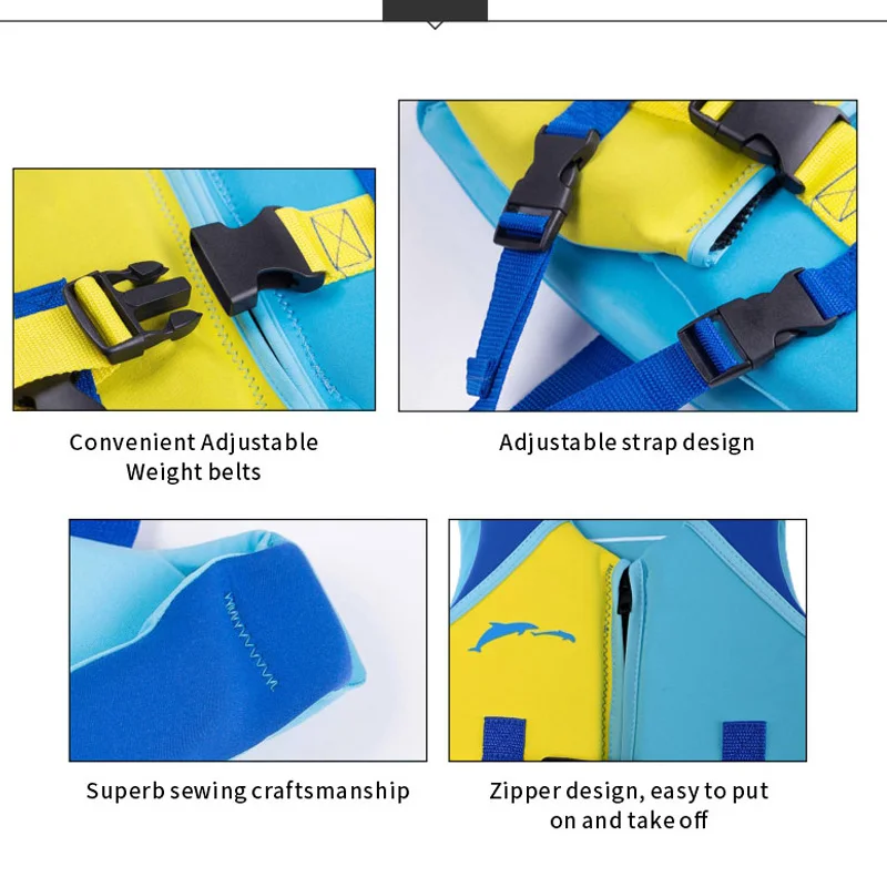 Neoprene 1-6 Years Kid Life Vest, Boys Girls Buoyancy Aid Swim Training Safety Assisted Life Jacket Toddler Kayak Beach Swimwear view 6