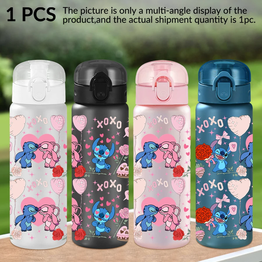 

1Pc Disney Stitch Love Pattern 26oz Plastic Water Bottle Outdoor Sports Water Cup Birthday/Homecoming Gift