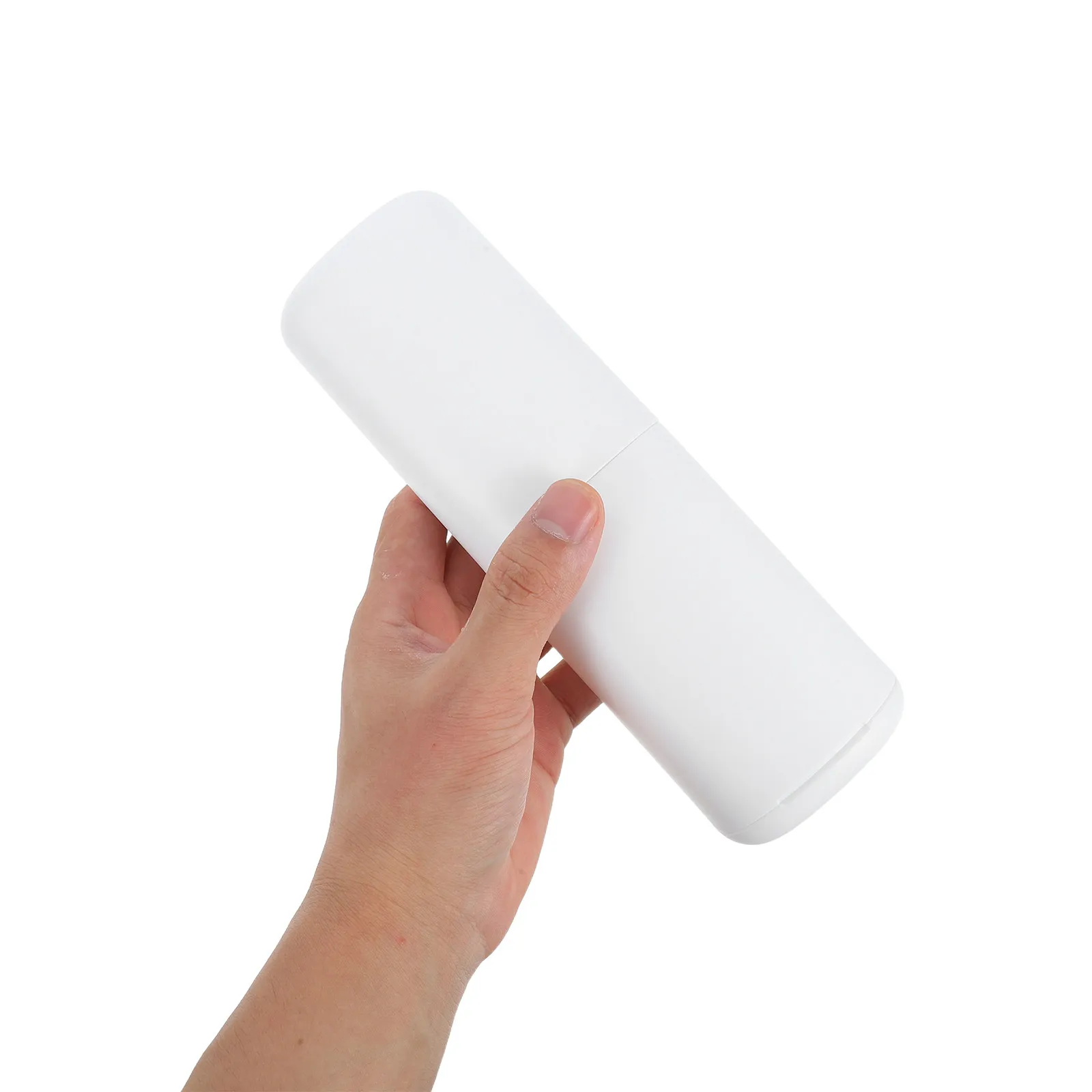 Portable Travel Toothbrush Storage Box Sleek White Plastic Toothpaste Holder Detachable Lid Shower Camping Gym School Organizer