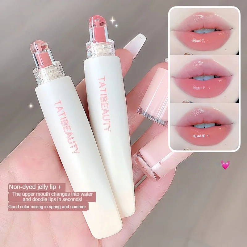 Sweet Mint Jelly Lip Glaze Non-stick Lip Tint Lasting Cosmetic Liquid Lip Moisturizing Crystal Lipstick Korean Glass Gloss